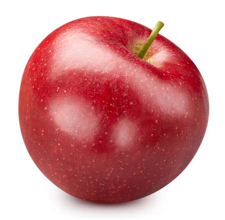 Red apple isolated on whiteの写真素材