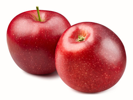 Red apple isolated on whiteの写真素材