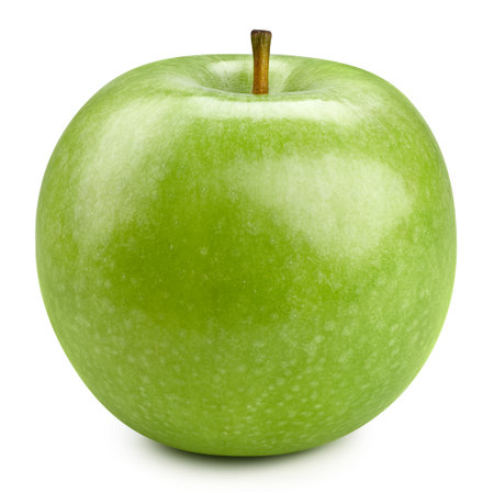 Green apple isolated on whiteの写真素材