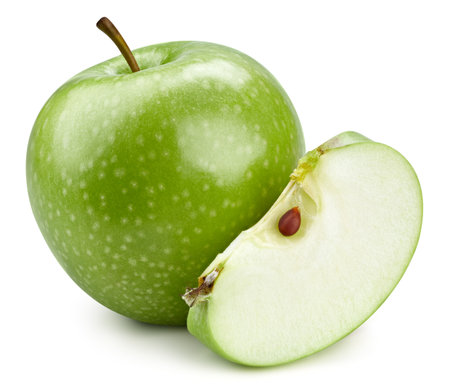 Green apples isolated on white background.の写真素材