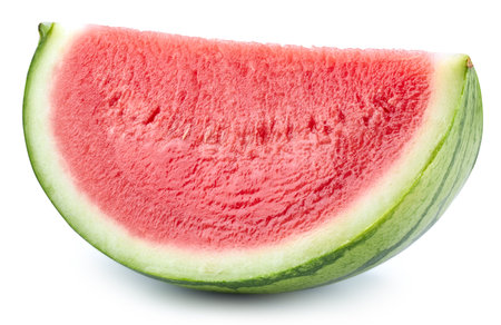 Watermelon slice isolated on whiteの写真素材