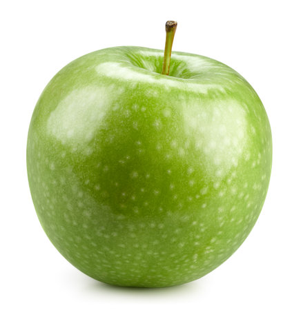 Green apples isolated on whiteの写真素材