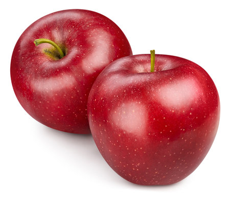 Red apples isolated on whiteの写真素材