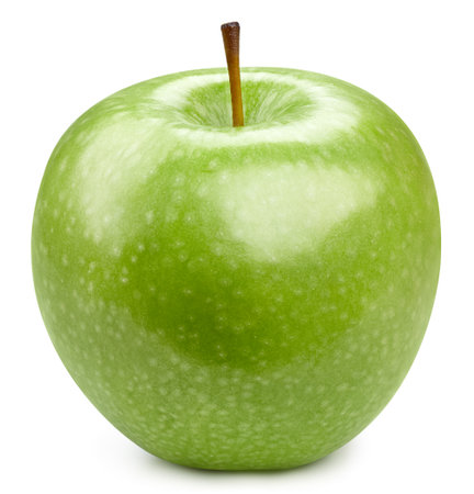Green apple isolated on whiteの写真素材