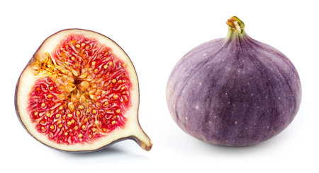 Figs slice isolated on whiteの写真素材