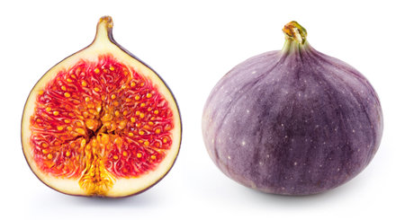 Figs slice isolated on whiteの写真素材