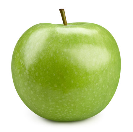Green apples isolated on whiteの写真素材