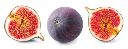 Figs slice isolated on whiteの写真素材