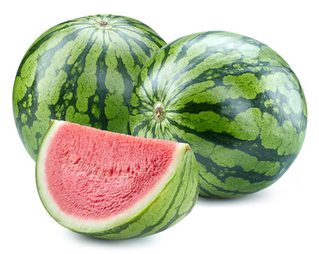 Watermelons isolated on white backgroundの写真素材