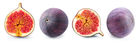 Figs slice isolated on whiteの写真素材
