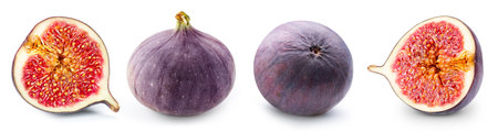 Figs slice isolated on whiteの写真素材