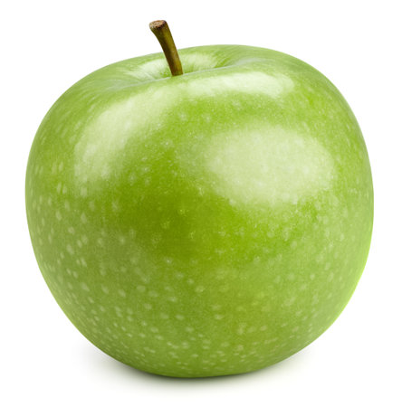 Green apples isolated on whiteの写真素材