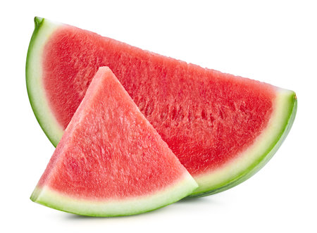Watermelon slice isolated Clipping Pathの写真素材