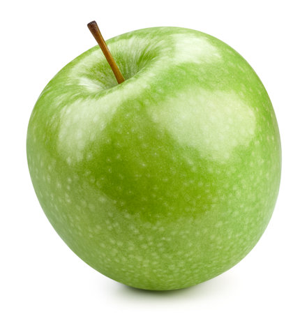 Green apples isolated on whiteの写真素材