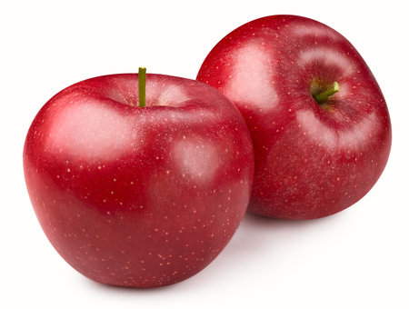Red apple isolated on whiteの写真素材