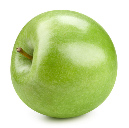 Green apple isolated on whiteの写真素材