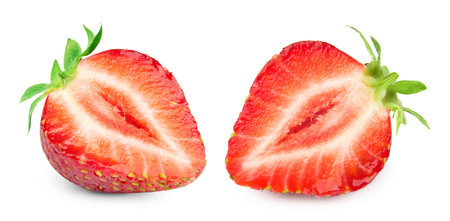 Strawberries isolated on whiteの写真素材