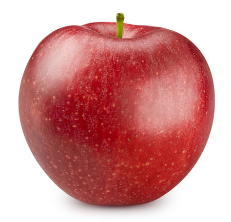 Red apple isolated on white. Apple Clipping Path.の写真素材
