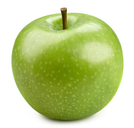 Fresh green apple isolated on white background. Apples clipping pathの写真素材