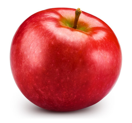 Red apple isolated on white. Apple Clipping Path. Professional studio macro shootingの写真素材