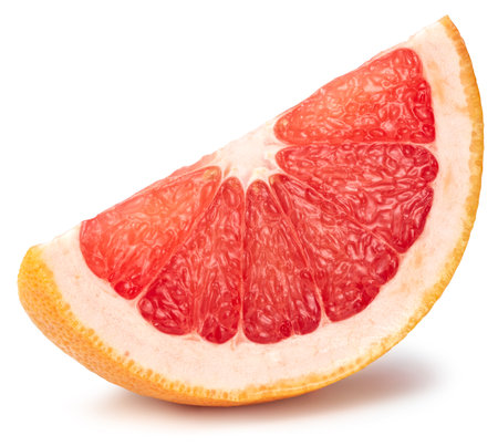 Grapefruit slice isolated on whiteの写真素材