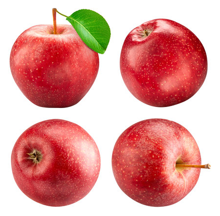 Red apple isolated on white background.の写真素材