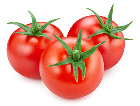 Fresh tomato vegetable. Tomato isolated on white background. Tomato Clipping Path.の写真素材