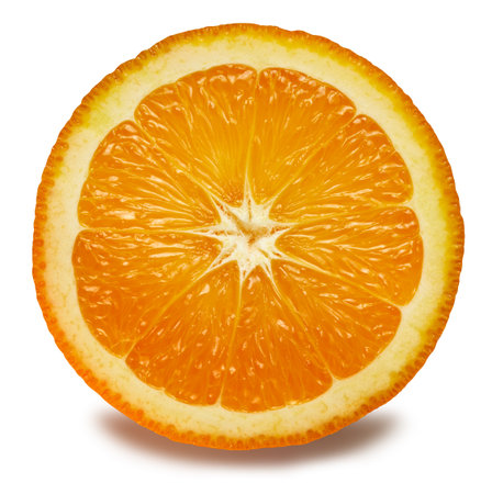 Fresh orange fruit. Orange isolated on white background. With clipping path.の写真素材