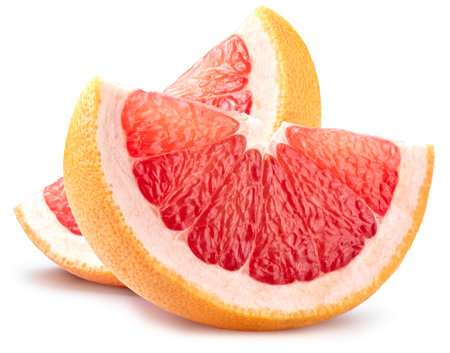 Grapefruit  on white background. Ripe fresh grapefruit  .の写真素材