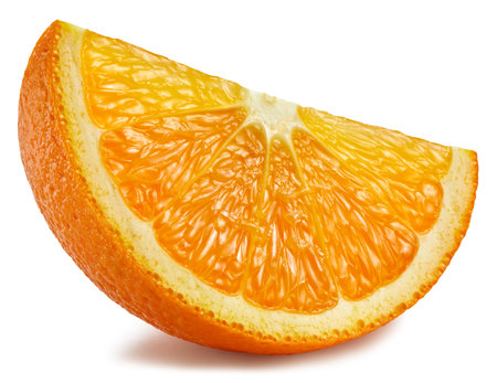 Orange fruit. Orange slice isolated on white background. Orange with clipping path.の写真素材