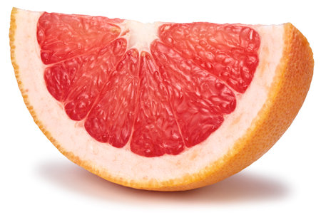 Grapefruit fruit. Grapefruit slice isolated on white background. Grapefruit with clipping path.の写真素材
