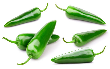 Fresh chili vegetable. Chili  on white background. Chili pepper collection   .の写真素材