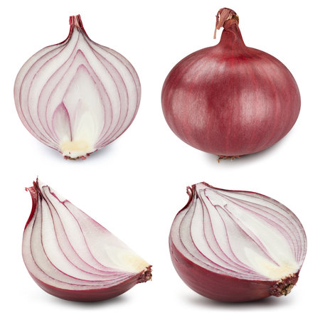 Onion collection. Onion vegetable isolated on white background. Onion clipping pathの写真素材