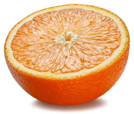 Orange fruit. Orange half isolated on white background. Orange with clipping path.の写真素材