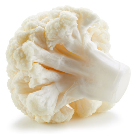 Cauliflower isolated on whiteの写真素材