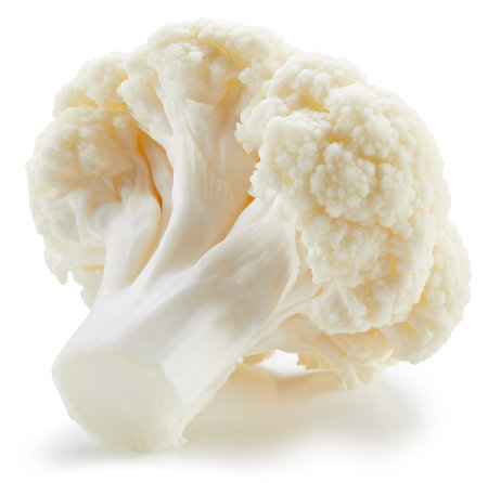 Cauliflower isolated on whiteの写真素材