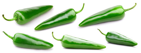 Fresh pepper chili vegetable isolated on whiteの写真素材