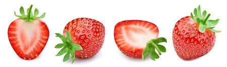 Strawberry. Fresh organic strawberry isolated on white background. Strawberry collectionの写真素材