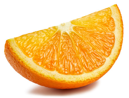 Orange fruit. Orange slice isolated on white background. Orange with clipping path.の写真素材