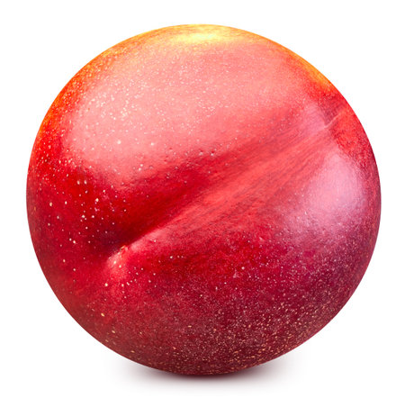 Peach  on white background. Peach fruit  . Peach macro studio photoの写真素材