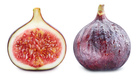 Fig  on white background. Fig macro studio photo. Figの写真素材