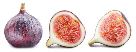 Collection figs fruit. Figs isolated on white background.の写真素材