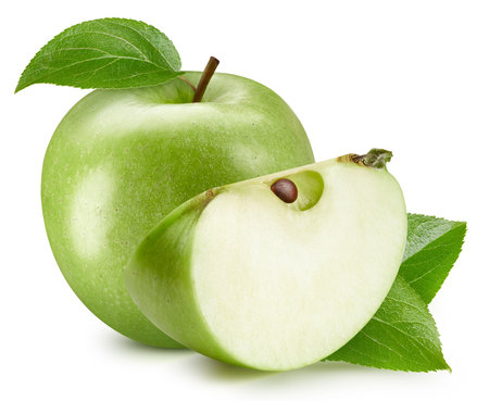 Green apple. Apple isolated on white background.の写真素材