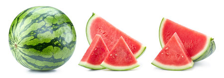 Watermelon isolated on white. Fresh watermelon.の写真素材