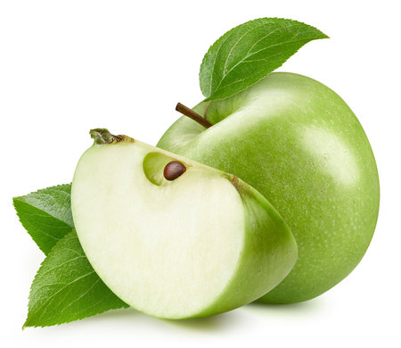 Green apple isolated on white background.の写真素材