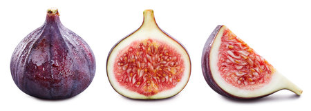 Fig collection. Fig isolated on white background. Set fresh fig fruits.の写真素材