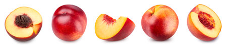 Peach isolated on white. Fresh peach.の写真素材