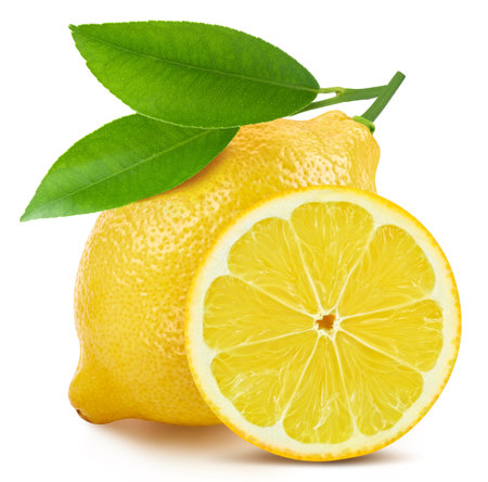 Lemon on white isolated. Fresh organic lemon.の写真素材