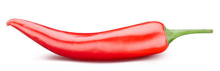 Hot chili peppers. Peppers chili full macro shoot food ingredient on white isolated.の写真素材
