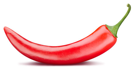 Hot chili peppers. Peppers chili full macro shoot food ingredient on white isolated.の写真素材